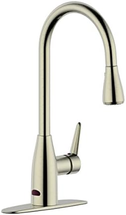 Derengge SK-829-BN Touchless Single Handle Pull Down Kitchen Faucet with Deck Plate,Meets cUPC NSF AB1953, Stainless Steel