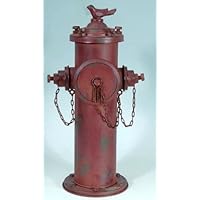 Collectible Badges 17" Metal Dog Fire Hydrant Yard Garden Statue