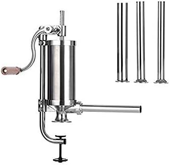 Homemade Sausage Stuffer with 4 Stainless Steel Filling Funnels Vertical Sausage Syringe Commercial Sausage Maker 3.0 KG/3L