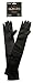 Kangaroo Long Black Opera Party Gloves for Women -1920s 20s Satin Stretchy Elbow Length, Cosplay Dress Costumes Accessory