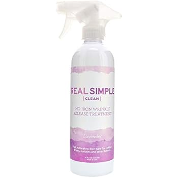 Real Simple Clean Wrinkle Release, Static Cling Remover, Pillow & Fabric Freshener, Out The Door No-Iron Quick Fix, USDA Certified Bio-Based & Biodegradable (Lavender, 16 oz)
