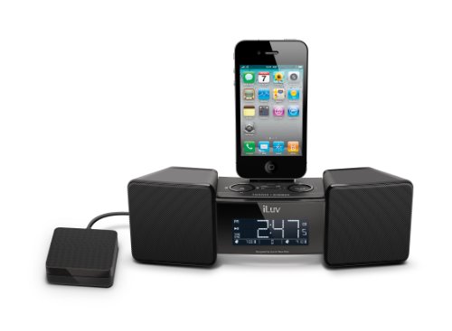 iLuv IMM155BLK Vibro II Alarm Clock 30-Pin Speaker Dock with Bed Shaker (Black) - old Model - Thumbnail 2