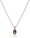 Amazon Collection Sterling Silver Oval Garnet Pendant Necklace