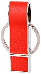 USB Flash Drive Professional Edition 16GB USB 2.0 Key Chain Leather &amp; Metal USB Stick Pen Drive(Red)