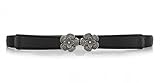 Lady Skinny Leather Belt Elastic Waist Cincher Interlock Belt Buckle Dress Cinch