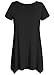 Esenchel Women's Short Sleeve Tunic Shirt Loose Fit Leggings Top L Black