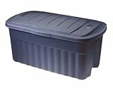 Rubbermaid Roughneck Tote Storage Container, 40-Gallon, Dark Indigo/Metallic