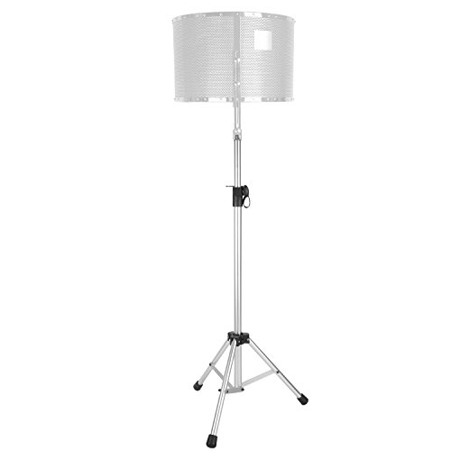 Neewer NW002-1 Microphone Wind Screen Bracket Stand with Aluminum Tube, Non-slip Feet, 42.1-60.6 inches Adjustable Height Stand Suitable for Supporting Acoustic Isolation Shield in Studio (Silver)