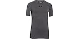Under Armour Boys' HeatGear Armour Short Sleeve Fitted Shirt, Carbon Heather/Black, Youth X-Large