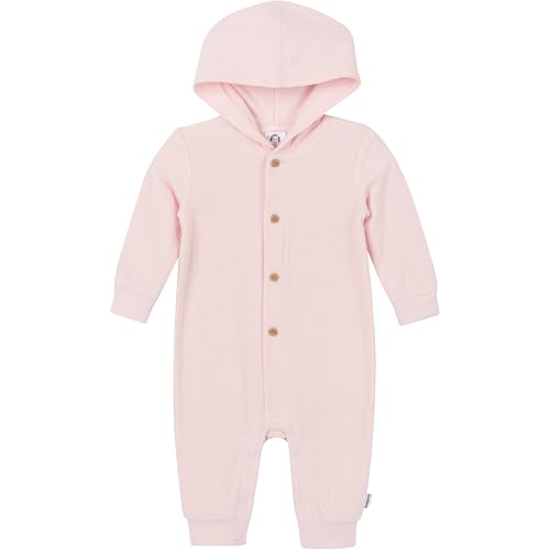 Gerber Baby Girls' Hooded Romper, Pink, 6-9 Months