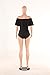 Famulily Women's Off Shoulder One Piece Swimsuit Ruffle Bodycon Bodysuit Swimwear(Black,XL)
