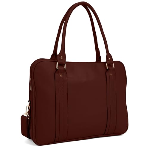Bolsa Feminina Pasta Executiva para Notebook até 15.6” Reforçada Couro Ecológico para Trabalho, Reuniões e Dia a Dia Tamanho Grande