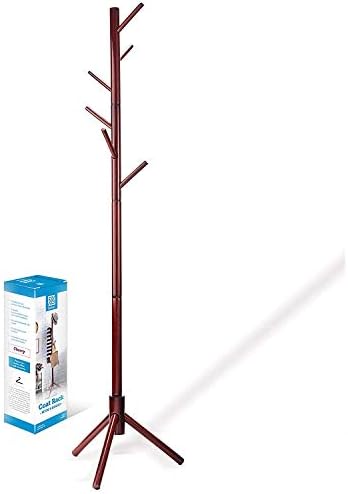High Grade Wooden Tree Coat Rack Stand 6 Hooks Super Easy