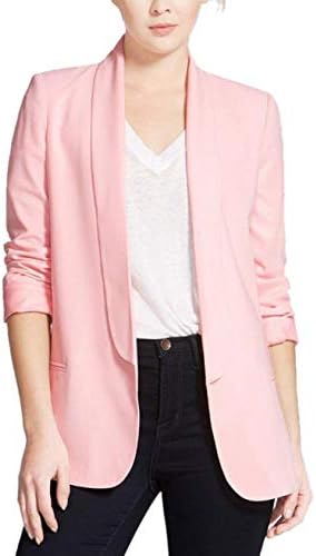 Enlishop Women's Elegant Long Sleeve Slim Fit Black White Plaid Blazer Jacket
