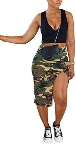 Amazon.com: Vakkest Womens Camo Cargo Skirt Y2K Streetwear BF