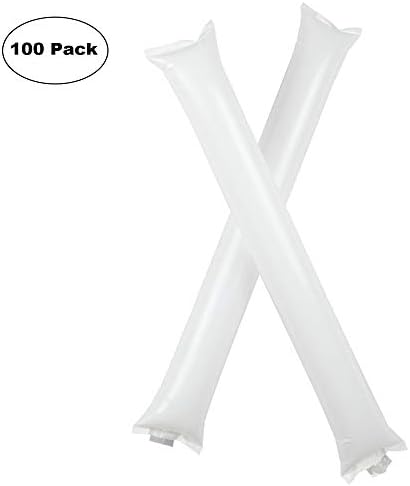 Bam BamThunder Sticks Inflatable Stadium Noisemakers Cheer Sticks Blow Bar Inflatable Boom Sticks Noisemakers Stick Basketball Football Noisemakers Party Favors 100 Pack