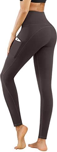 PHISOCKAT Women's High Waist Yoga Pants with Pockets, Leggings with Pockets, Tummy Control Workout Yoga Leggings