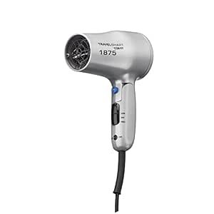 Amazon.com: Conair Secador de pelo compacto de doble voltaje de 1875 W con  mango plegable, color gris
