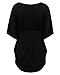 ZANZEA Sexy Women Loose V-neck Batwing Short Sleeve Tops Blouse Shirts Black 22W
