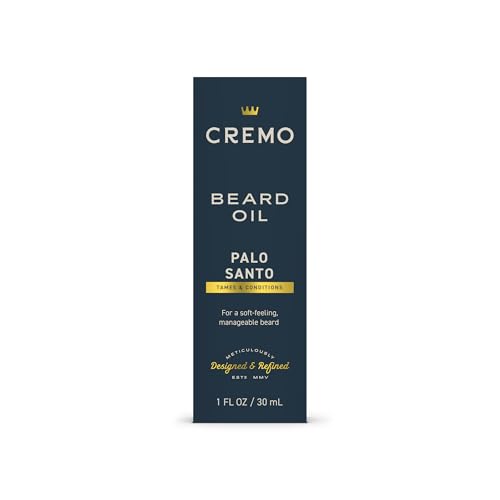 CREMO BEARD OIL, PALO SANTO (RESERVE COLLECTION), 1 FL OZ – RESTORE NATURAL MOISTURE AND SOFTEN YOUR BEARD TO HELP RELIEVE BEARD ITCH