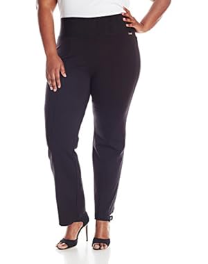 Women's Plus-Size Power Stretch Wide Waist Straight Pant