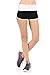 Athletic Curves Trimming Hot Yoga Workout Shorts: Workout Exercise Running Walking Track Dance Jogging Tight BLK/White M