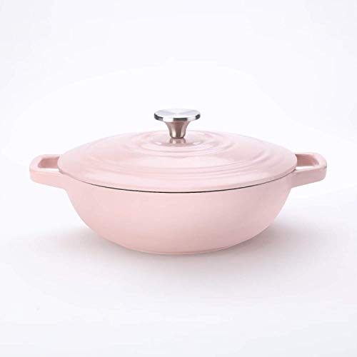 House of Living Art Dutch Oven, Enameled Cast Iron, 3 Quart, Pink The