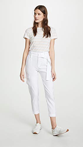 Vince Women's Belted Linen Pants, Optic White, 6