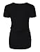 MissQee Maternity Shirt Side Button and Ruched Maternity Tunic Tops Maternity Short Sleeve T-Shirts (S,Black)