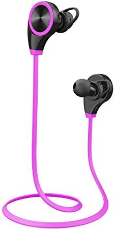 Wireless Bluetooth Earbuds 4.1 Wireless Sports Bluetooth Headphones Sweatproof Running Bluetooth Earphones Wireless Headset (Pink)