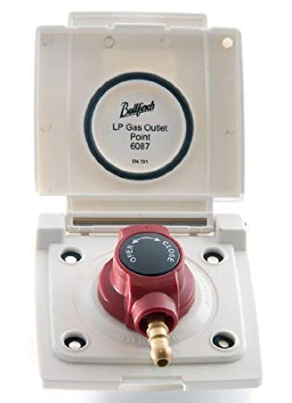 BULLFINCH Caravan White Bbq Gas Point And Quick Release Plug In Tail Connector