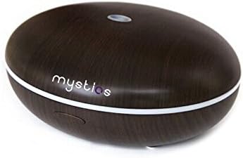 Mystiqs Aromatherapy Essential Oil Diffuser Fragrance Home Decor Ultrasonic Humidifier 300ml Dark Wood Grain Cool Aroma Relieve Restful Sleep