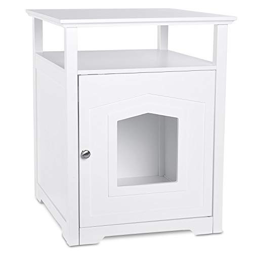 Arf Pets Designer Enclosed Cat Litter Furniture Box House with Table (Certified Refurbished) - Thumbnail 4