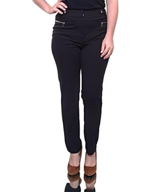 89 Womens New 1138 Black Straight Leg Casual Pants 4 B+B