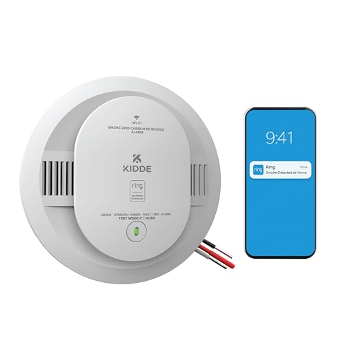 Kidde Smart Smoke and Carbon Monoxide Detector, Ring App Enabled for Real-Time Notifications, Hardwired Alarm, AA Backup Battery Kidde Smart Smoke and Carbon Monoxide Detector, Ring App Enabled for Real-Time Notifications, Hardwired Alarm, AA Backup Battery