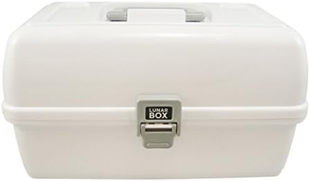 3 Tray Cantilever Arts, Crafts & Sewing box, Adjustable Compartments, White, Lunar Boxยฎ