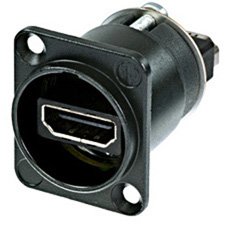 Neutrik NAHDMI-W-B HDMI 1.3 Feedthrough Adaptor (IP65 Rated/ Black D-Shape)-by-Neutrik