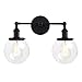 Pathson Vintage 2 Lights Wall Sconces with On Off Switch, Globe Glass Bathroom Vanity Light Fixtures, Industrial Wall Lighting Lamps for Living Room Bedroom