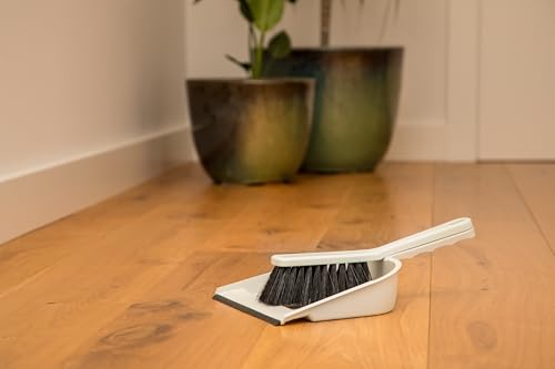 YORK Dustpan and Brush Set Shovel and Brush Hand Brush and Palla Brush Combo Portable Hand Broom Dustpan Set with Rubber Made of White Granulate