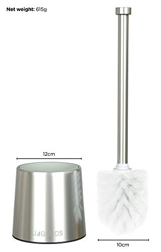JAGURDS Toilet Brush with Holder Stainless Steel Bowl Cleaner - Perfect for Cleaning and Scrubbing Bathroom Floors and Accessories
