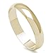 Noureda 4MM Stainless Steel Yellow Gold Plated High Polished Comfort Fit Traditional Dome Wedding Ring