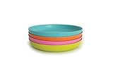 EKOBO Kids Bamboo  4-piece 9'' Plate Set, Medium, BIOBU Eco-material, Assorted Colors
