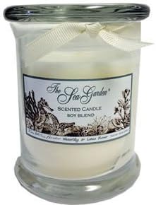 Sprinkles Gifts Sea Garden Kiss me in the Garden Glass Jar Beach Theme Light Scent blend of soy wax waterlily &amp; lotus flower