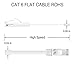 TBMax Cat6 Ethernet Cable 100ft with RJ45 Connectors, Cable Clips & Labels - 100 Feet Long Flat Network LAN Cable for Computer/Router -White
