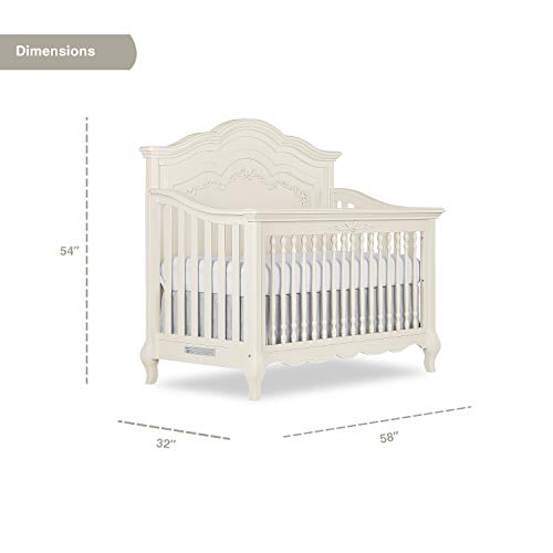 evolur aurora crib ivory lace