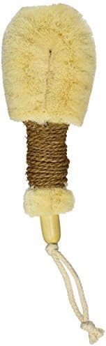 Merben International Medium Texture Sisal Body Brush with Brown Cord Handle For Dry or Wet Use, 9" Length by Merben International