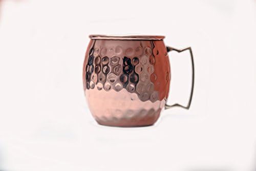 Handmade 100% Solid Copper Moscow Mule Mugs - Highest Quality Hammered Copper Mugs with Brass Handle