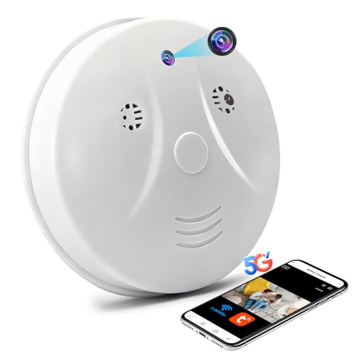 Nisanmoon WiFi 2.4 and 5G Hidden Camera, WiFi Spy Camera Smoke Detector, Mini Spy Camera HD 1080P Hidden Spy Camera with Night Vision and Motion Detection for Home Security
