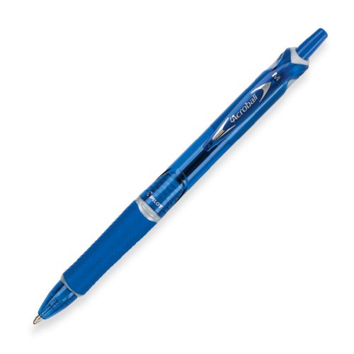 Pilot Acroball Colors Retractable Advanced Ink Ball Point Pens; Medium Point, Blue, Dozen Box (31811) Ultra-Smooth Writing, Smear-Resistant Advanced Ink for Skip-Free Lines