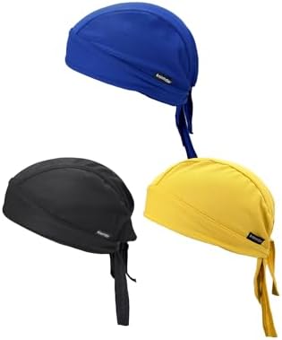 Pack De 6 Gorros Skull Cap Para Casco – Absorben Sudor, Elásticos, De Seda, Transpirables, Para Correr, Ciclismo O Dormir (Negro, Talla Única Elástica)